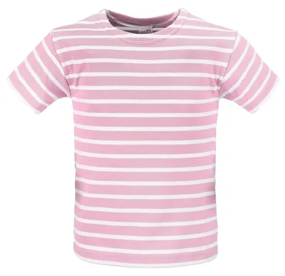 Produktbild von modAS Kinder T-Shirt mit Streifen Bretonisches Shirt - Streifenshirt Mädchen Jungen Baumwolle in Rosa / Weiß Größe 164