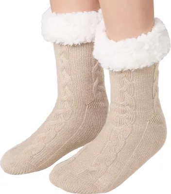 Produktbild von Kuschelsocken mit Muster beige - 35-38