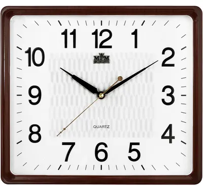 Produktbild von MPM-Quality Wanduhr Elvida 318 mm Kunststoff Weiß/Braun