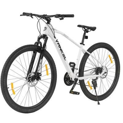Produktbild von VANKEL 29 Zoll Mountainbike Herren Damen, Aluminium Rahmen, Shimano 21 Gang, Scheibenbremsen, Federgabel, MTB Fahrrad Weiß