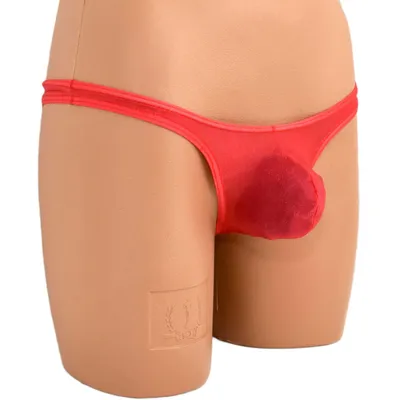 Produktbild von Damen String Tanga, Rot, unifarben, aus Polyamid-Elasthan-Mix, Größe M