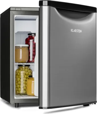 Produktbild von Klarstein Yummy - Kühlschrank, mit Gefrierfach, , Kühlmittel: R600a, 42 dB, 1 x Gitterboden, inkl. Tropfschale, 45 L, Gefrierfach: 3 Liter, Kühlschrank: 42 L, silber