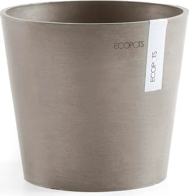 Produktbild von Blumentopf Ecopots Amsterdam Mini Kunststoff Ø 17 cm H 14,7 cm taupe