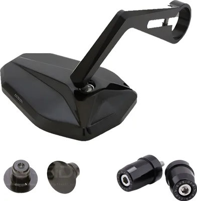 Produktbild von Highsider Lenkerendenspiegelset Victory inkl. Gewichte und Abdeckkappen kompatibel mit Kawasaki Z 900