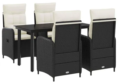 Image de Ensemble de canapé avec coussins (5 pièces) noir et blanc crème