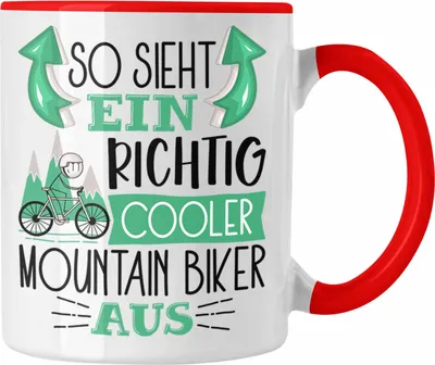 Produktbild von Trendation - So Sieht Ein Richtig Cooler Mountainbiker Aus Geschenk Tasse Lustiger Spruch Geschenkidee (Rot)