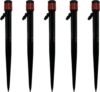 Image de 100pcs Drip Emitters 360 Degree Adjustable Water Flow Drippers Sprayer for Patio Lawn Bed Watering System 13cm / 5.1in Red