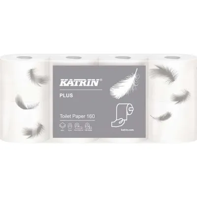Obrázek produktu pro Toaletní papír Katrin - 2vrstvý, bílý, 18 m, 8 rolí