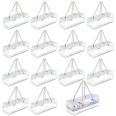 Immagine prodotto di Contenitore rettangolare trasparente per dolci, capacità per 15 pezzi, dimensioni 21,5 x 8 x 8 cm, ideale per torte e cupcake
