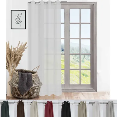 Produktbild von Ösenschal Blickdicht Ösenvorhang Ösengardine Gardine Gardinen Ösen Vorhang Vorhänge Weiss 1 Stück 140cm(B) x 245cm(L)