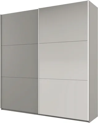 Produktbild von Schwebetürenschrank Katania 225, 2 Türen Kleiderschrank mit 1 Spiegel, Moderne Garderobe, Schrank in Größe: 225 x 244 x 65 cm