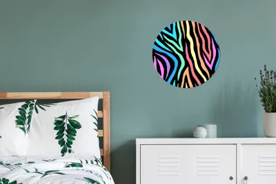 Produktbild von MuchoWow® - Wand Bild - Wohnzimmer - Runde Bilder - Alubilder - Kunst für zu Hause - Aluminium - Wanddekoration