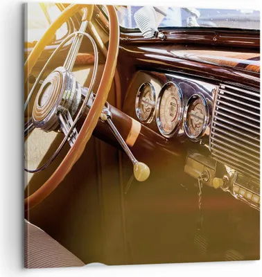 Produktbild von Bild auf Leinwand - Leinwandbild - Einteilig - Auto Retro Vintage - 60x60cm - Wand Bild - Wanddeko - Wandbilder - Leinwanddruck - Bilder - Wanddekoration - Leinwand bilder - Wandbild - AC60x60-4939