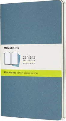Immagine prodotto di Taccuini Moleskine Cahier vuoti, grandi, A5, copertina in cartone, set di 3, blu vivo