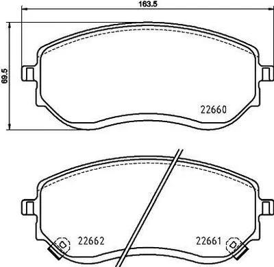 Produktbild von HELLA Bremsbeläge Satz Vorne Bremsklötze für NISSAN NP300 Navara Pickup (D23) 8DB 355 037-901