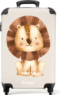 Produktbild von NoBoringSuitcases.com Handgepäck Koffer 55x40x20 cm, Kinderkoffer Tiere: Löwe, 36L