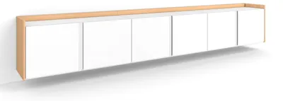 Produktbild von TV-Möbel Holzeffekt weiß und eiche 309x35x50cm Hängend