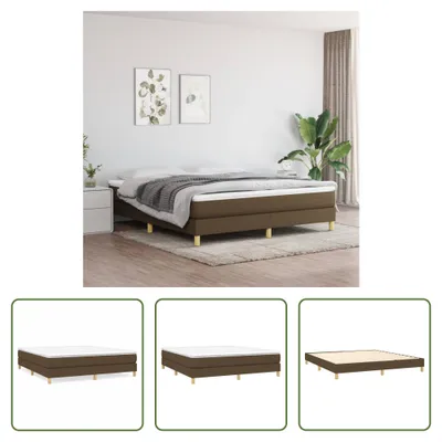 Produktbild von The Living Store Bettgestell Dunkelbraun 180x200 cm Stoff