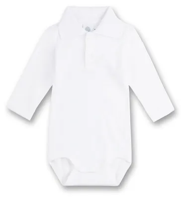 Immagine prodotto di Sanetta, body a maniche lunghe con colletto polo bianco | Body per neonati con colletto polo