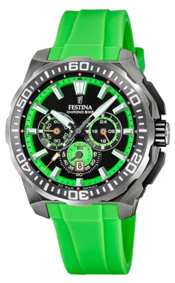 Produktbild von Festina Herrenuhr Chrono Bike Armbanduhr Kautschuk grün UF20725/3