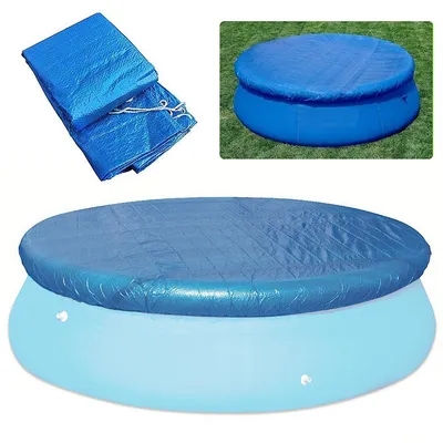 Produktbild von Runde Poolabdeckung 457 cm, wasserdicht, regendicht, staubdicht, blau,Abdeckplane für Pools im Außenbereich