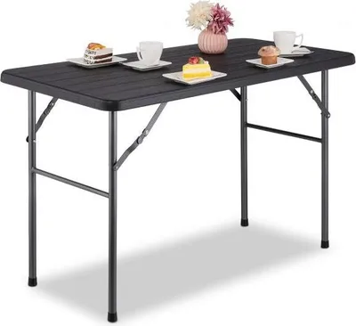 Image de Table de jardin carrée aspect bois