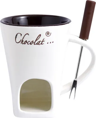 Produktbild von Schokoladenfondue-Becher, 130 ml, Keramik-Schokoladenfondue-Kaffeetasse mit Gabeln, Schmelzbecher für Schokolade, Käse, Butter, leicht zu reinigen, vielseitiger Schmelzbecher