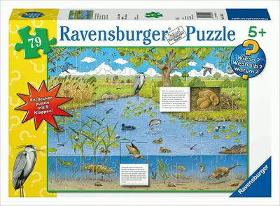 Produktbild von Wieso? Weshalb? Warum? Klappenpuzzle - Leben am Teich und Fluss, 79 Teile