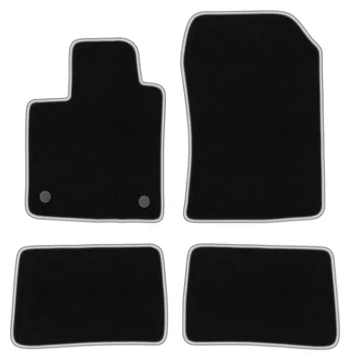Produktbild von Fußmatten Velours Schwarz/Silber für Renault Twingo II 2007-2014 Set 4-tlg