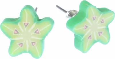 Produktbild von Sternfrucht Ohrstecker Miniblings Stecker Ohrringe Karambola Frucht Obst grün