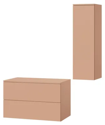Obrázek produktu pro Koupelnový set 2dílný: Spodní skříňka + Vysoká skříňka Color Alpaka (2S 80 + 1D 100)