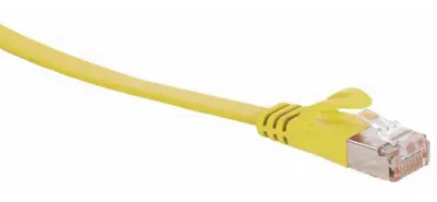 Image de S/CONN maximum connectivity Câble réseau RJ45 Câble patch plat, Flat U/FTP m.Cat.7 Rohkabel, slim, jaune, 10,0m (75520-SLY)