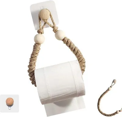 Produktbild von 2 Stück Toilettpapierhalter ohne Bohren, Vintage Handtuchhalter, Toilettenpapierrolhalter, Badzimmertisch, Dekoration