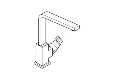 Obrázok produktu pre GROHE Eurocube, Brúsená oceľ, Páková rukoväť, Samostarný, Keramický, 2,8 cm, G3/8