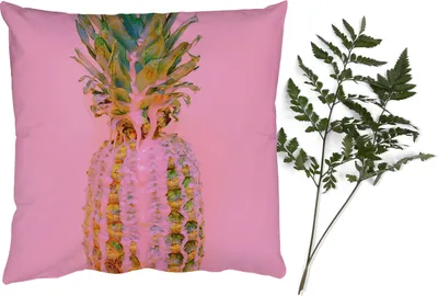 Produktbild von MuchoWow® Zierkissen Sofakissen Wohnzimmer Dekokissen 45x45 cm Farbe - Ananas - Rosa - Sommer - Schlafpolster - Polster für das Sofa