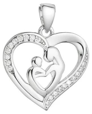 Immagine prodotto di Ciondolo a forma di cuore in argento con zirconi 14019.1