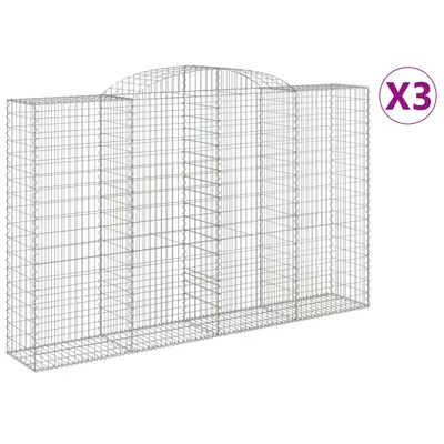 Produktbild von Gabionen mit Hochbogen 3 Stk. 300x50x180/200cm Verzinktes Eisen