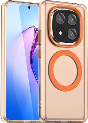 Obrázek produktu pro Pouzdro pro Xiaomi Redmi Note 14 Pro+, kompatibilní s MagSafe, tenké poloprůhledné matné nárazuvzdorné pouzdro na telefon Pomerančový