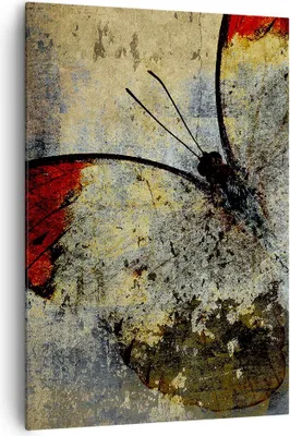 Produktbild von Bild auf Leinwand - Leinwandbild - Einteilig - Schmetterling Abstraktion - 70x100cm - Wand Bild - Wanddeko - Wandbilder - Leinwanddruck - Wanddekoration - Leinwand bilder - Wandbild - PA70x100-3678