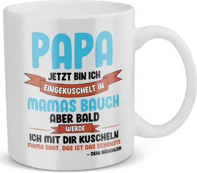 Produktbild von 22Feels Du Wirst Papa Tasse Schwangerschaft Geschenk Männer Dad To Be Werdender Vater Vatertag Geburtstag Babyshower Babypary Kaffeetasse Haferl