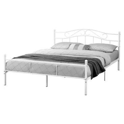 Obrázek produktu pro In And OutdoorMatch Kovová postel Mazie - včetně rámu postele - 160 x 200 - Bílá - Moderní design