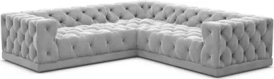 Produktbild von Samtstoff Ecksofa Meliva Hellgrau