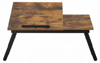 Immagine prodotto di Tavolino per laptop da usare a letto, con gambe pieghevoli | Colore marrone vintage | 55x35x23 cm