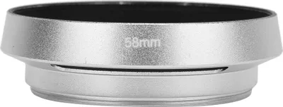 Produktbild von Universeller tragbarer hohler Kamera-Gegenlichtblende-Schirm aus Aluminiumlegierung, silberfarben, 58 mm