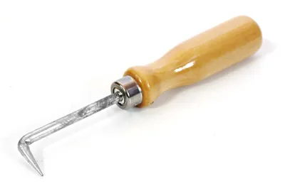 Produktbild von Nahtprüfer aus Metall mit Holzgriff Prüfnadel Dachdecker 210 mm 90° abgewinkelt