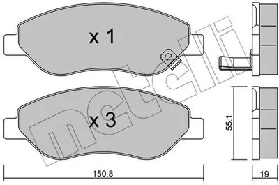Produktbild von METELLI Bremsbeläge Satz Vorne Bremsklötze für OPEL Corsa D Schrägheck (S07) 22-0777-0