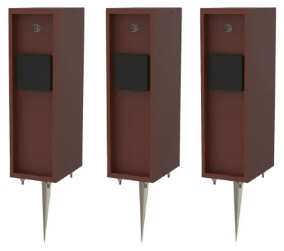 Produktbild von Novatool 3x Steckdosensäule 3-fach außen Braun Edelstahl eckig IP44 mit Erdspieß mit Dämmerungssensor Steckdose Aussen Gartensteckdose Outdoor Steckdosensäule Garten Steckdosenturm (Elektro)