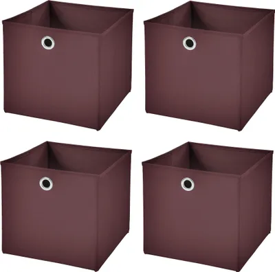 Produktbild von 4 Stück Braun Faltbox 32 x 32 x 32 cm  Aufbewahrungsbox faltbar