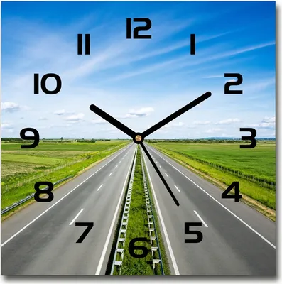 Produktbild von Schöne stille Wanduhr aus Glas Autobahn 30x30