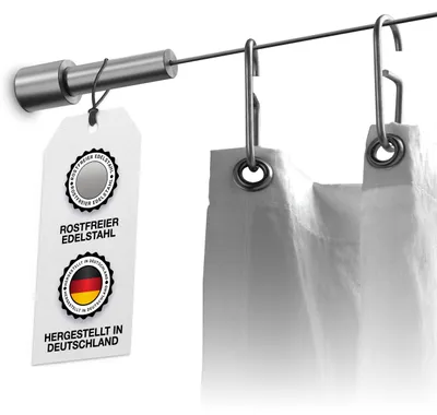 Touwspanset für Duschvorhänge, Edelstahl, 3 m